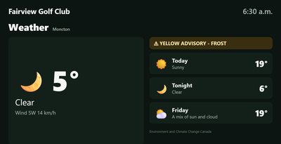 Météo et avertissements, sur la télé